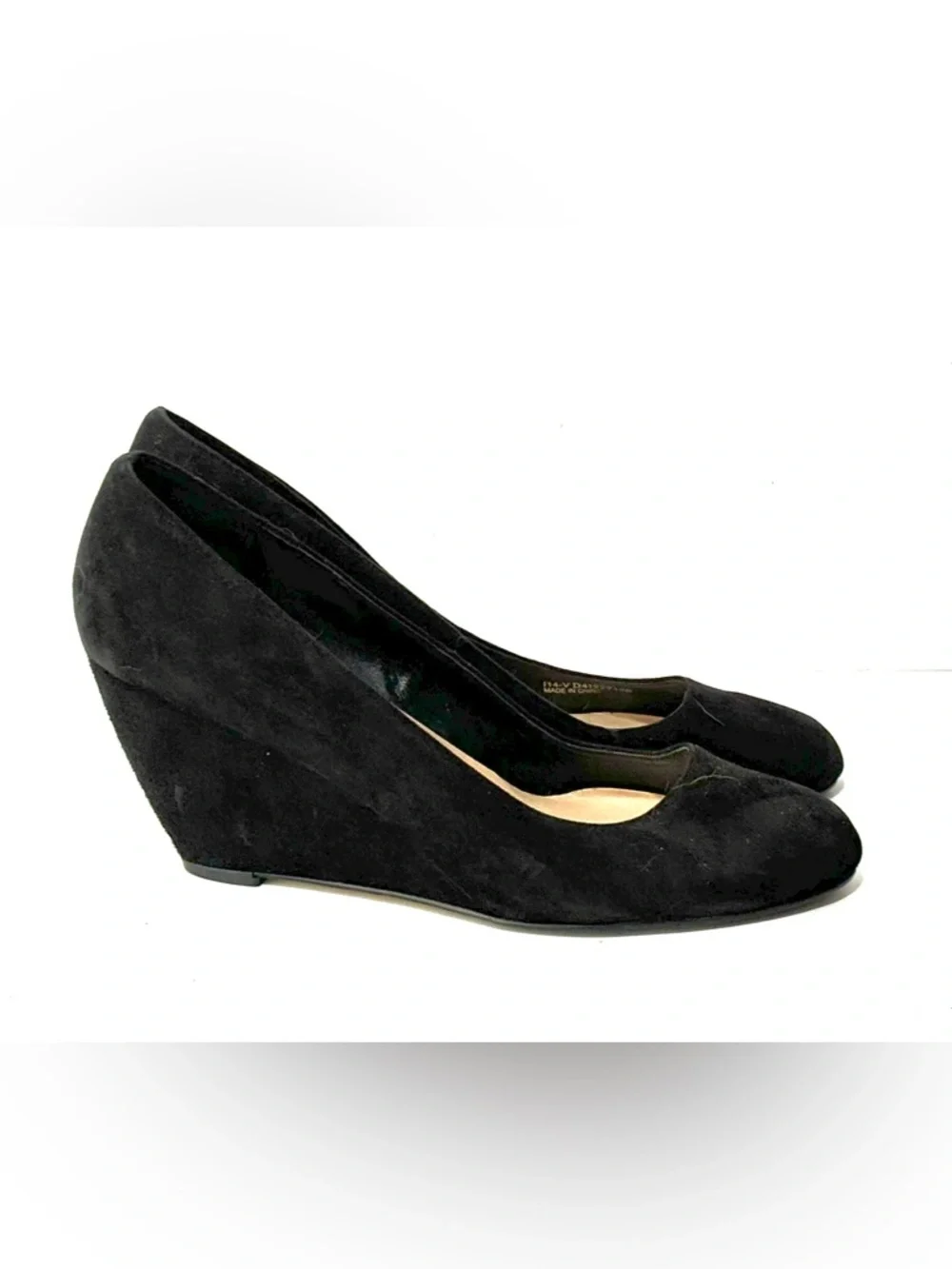 Cole Haan Womens Lainey Pump Size 10 B Black Suede Wedge Heel Dress Shoe